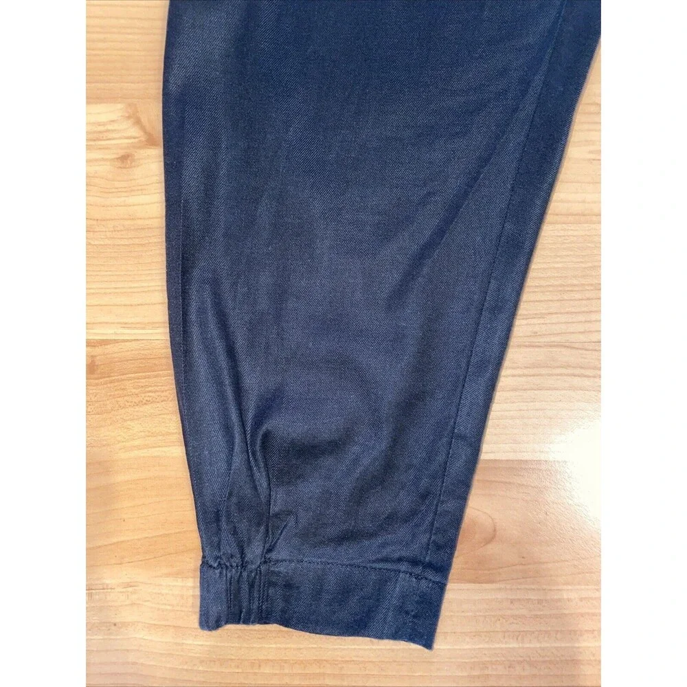Babaton Black Dexter Pants Elastic Waist Linen Blend Slim Ankle Pants Size Small